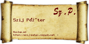 Szij Péter névjegykártya