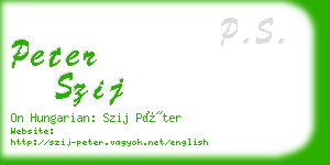 peter szij business card